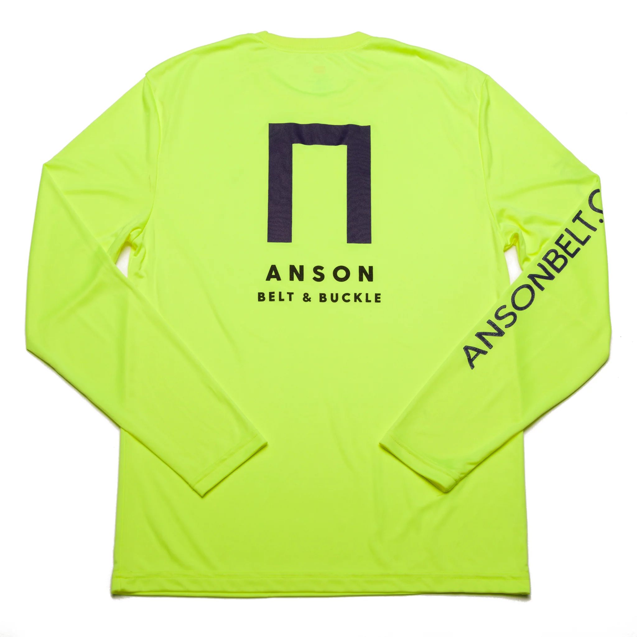 Safety Green Anson Belt Performance Long Sleeve Tee w/ Hanes Sport™ Men's FreshIQ™ Cool DRI® technology - Image 5