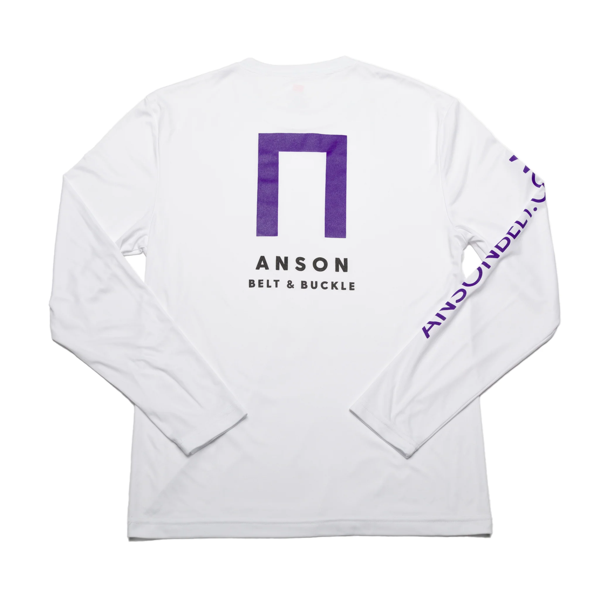 White Anson Belt Performance Long Sleeve Tee w/ Hanes Sport™ Men's FreshIQ™ Cool DRI® technology - Image 5